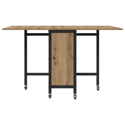 Foldbart spisebord med hjul 130 x 80 x 76,5 cm stål PB