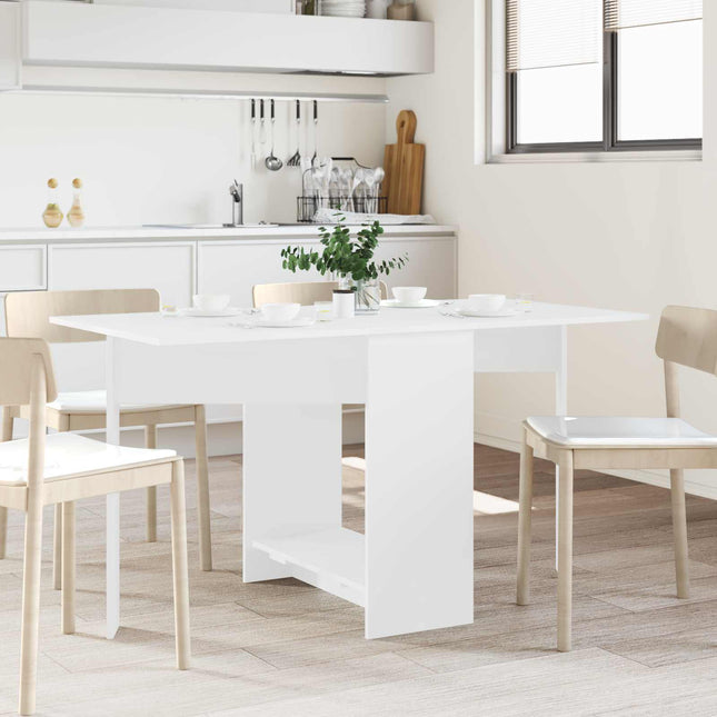 Spisebord 138 x 70 x 73,5 cm Konstrueret træ Hvid Rektangulær
