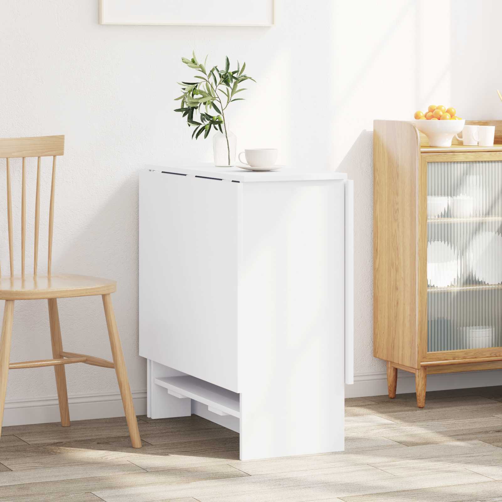 Spisebord 138 x 70 x 73,5 cm Konstrueret træ Hvid Rektangulær