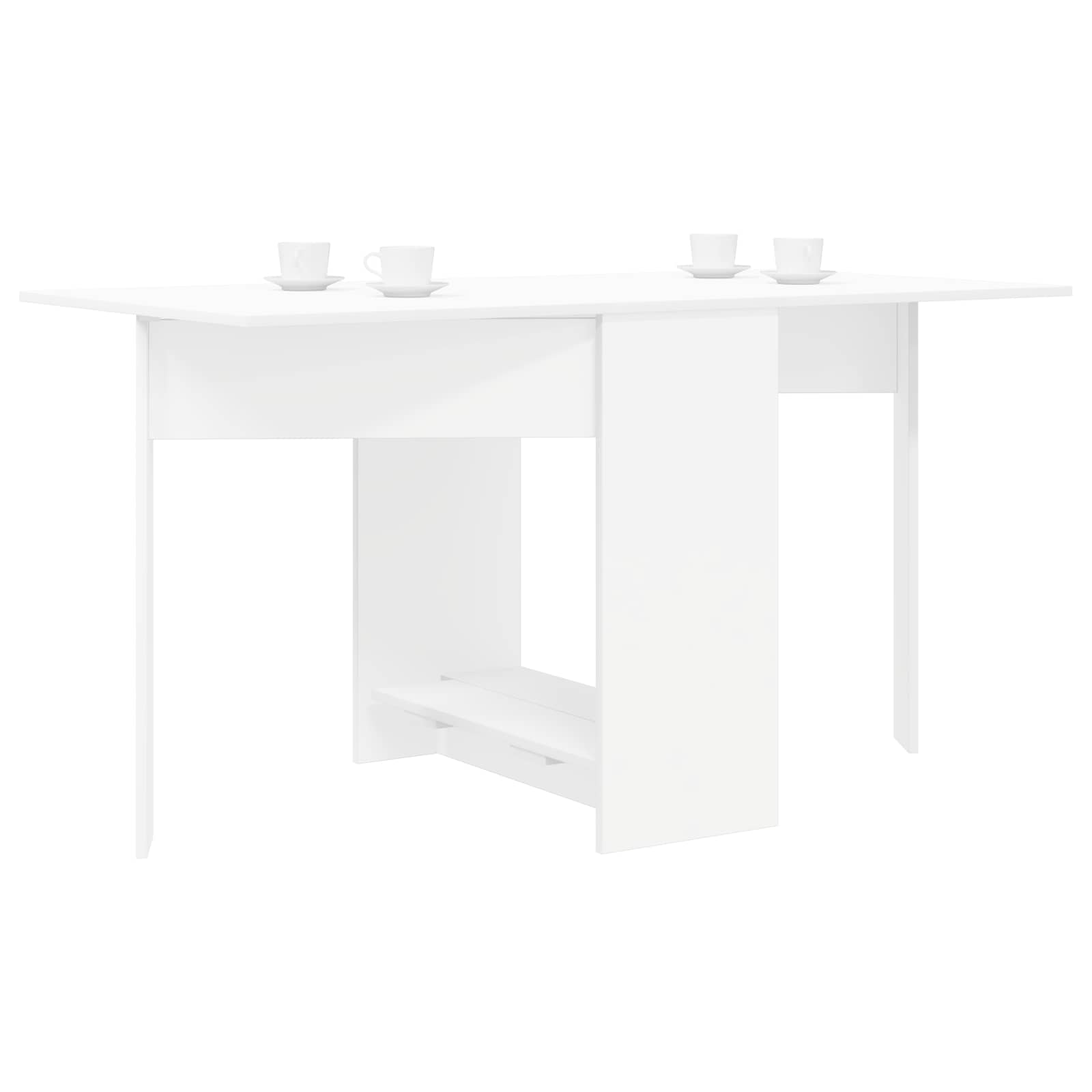 Spisebord 138 x 70 x 73,5 cm Konstrueret træ Hvid Rektangulær