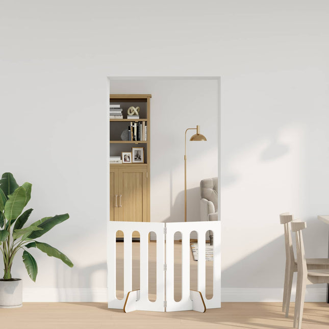 Foldbar hundegård 2 pcs Hvid 100,5 x 38 x 70 cm Konstrueret træ