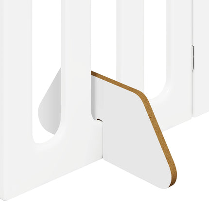 Foldbar hundegård 4 stk. Hvid 201 x 38 x 70 cm Konstrueret træ