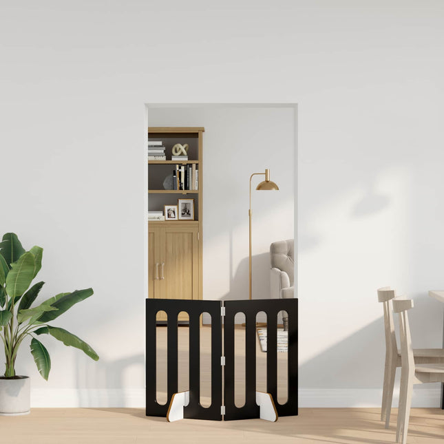 Foldbar hundegård 2 pcs Sort Eg 100,5 x 38 x 70 cm