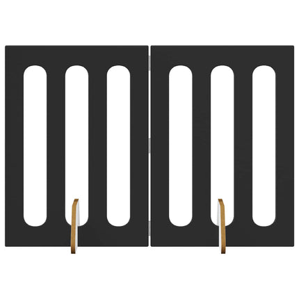 Foldbar hundegård 2 pcs Sort Eg 100,5 x 38 x 70 cm