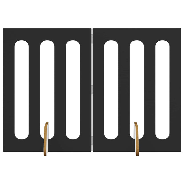 Foldbar hundegård 2 pcs Sort Eg 100,5 x 38 x 70 cm
