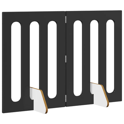 Foldbar hundegård 2 pcs Sort Eg 100,5 x 38 x 70 cm