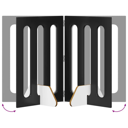 Foldbar hundegård 2 pcs Sort Eg 100,5 x 38 x 70 cm