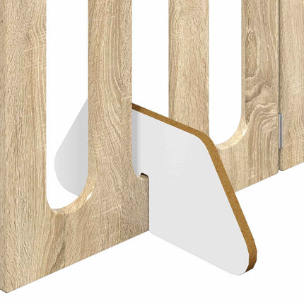 Foldbar hundegård 4 stk. Sonoma-eg 201 x 38 x 70 cm