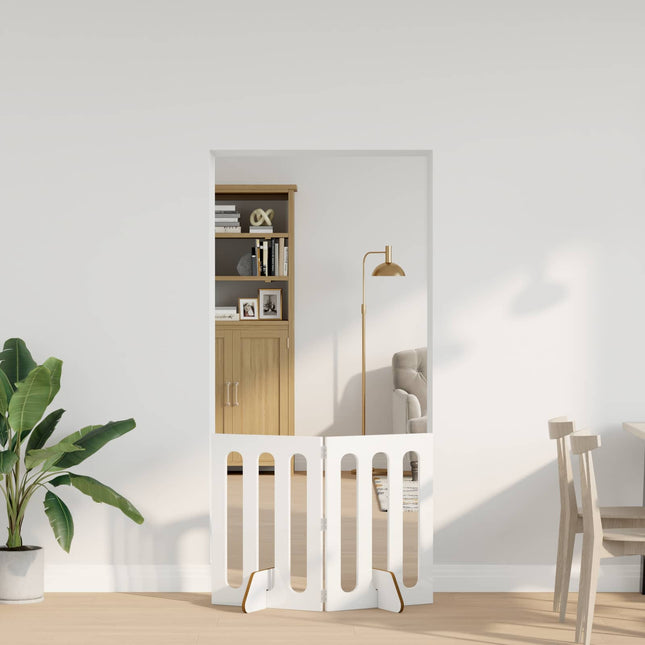 Foldbar hundegård 2 pcs Højglans Hvid 100,5 x 38 x 70 cm