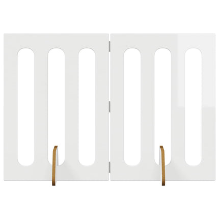 Foldbar hundegård 2 stk. Hvid højglans 100,5 x 38 x 70 cm