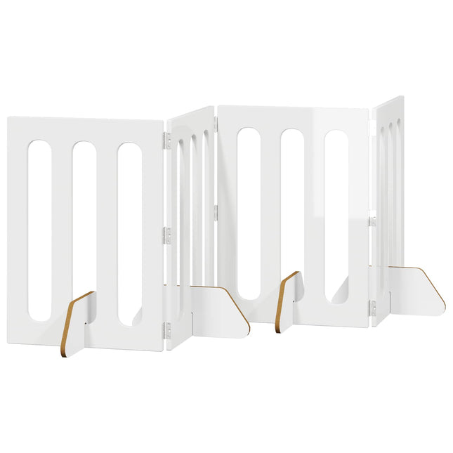 Foldbar hundegård 4 pcs Højglans Hvid 201 x 38 x 70 cm