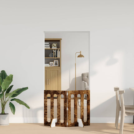 Foldbar hundegård 2 stk. Røget eg 100,5 x 38 x 70 cm