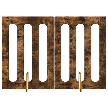 Foldbar hundegård 2 stk. Røget eg 100,5 x 38 x 70 cm