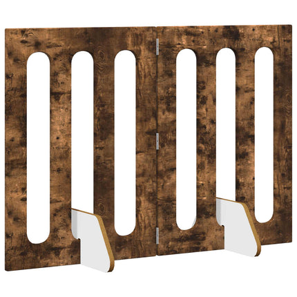 Foldbar hundegård 2 stk. Røget eg 100,5 x 38 x 70 cm