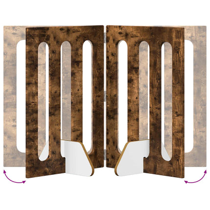 Foldbar hundegård 2 stk. Røget eg 100,5 x 38 x 70 cm