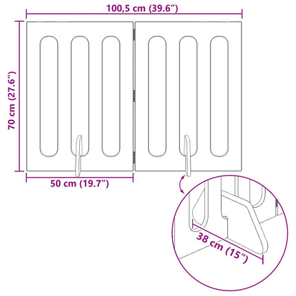 Foldbar hundegård 2 stk. Røget eg 100,5 x 38 x 70 cm