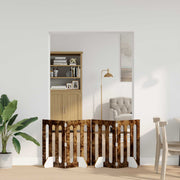 Foldbar hundegård 4 pcs Røget Eg 201 x 38 x 70 cm