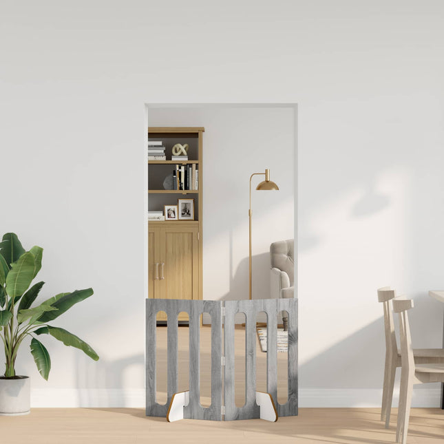 Foldbar hundegård 2 pcs Grå Sonoma 100,5 x 38 x 70 cm