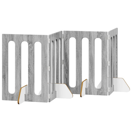 Foldbar hundegård 4 stk. Grå Sonoma 201 x 38 x 70 cm