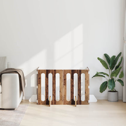 Foldbar hundegård 4 stk. Egetræ 201 x 38 x 70 cm