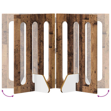 Foldbar hundegård 4 stk. Egetræ 201 x 38 x 70 cm