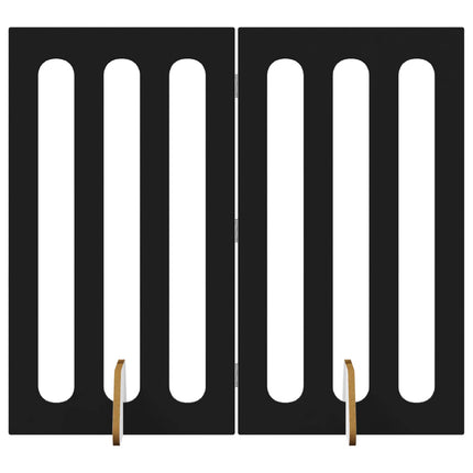 Foldbar hundegård 2 pcs Sort Eg 100,5 x 38 x 90 cm