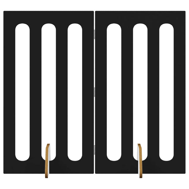 Foldbar hundegård 2 pcs Sort Eg 100,5 x 38 x 90 cm