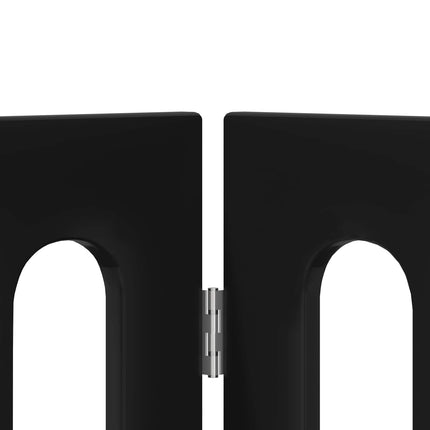 Foldbar hundegård 4 pcs Sort Eg 201 x 38 x 90 cm