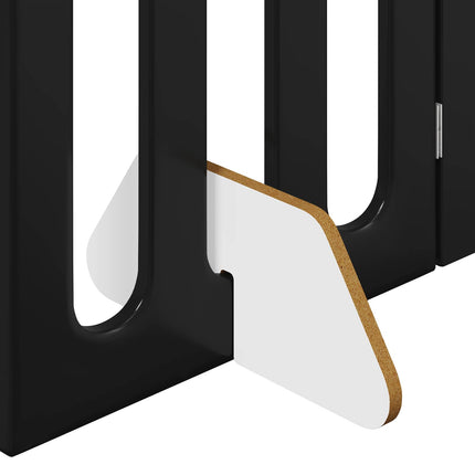 Foldbar hundegård 4 pcs Sort Eg 201 x 38 x 90 cm