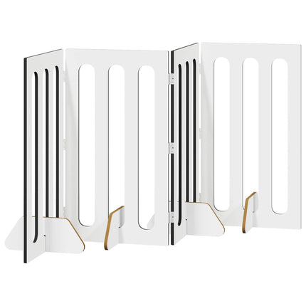 Foldbar hundegård 4 pcs Sort Eg 201 x 38 x 90 cm