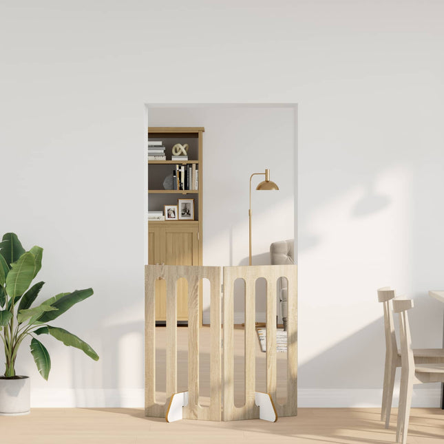 Foldbar hundegård 2 pcs Sonoma eg 100,5 x 38 x 90 cm