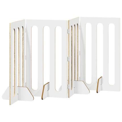 Foldbar hundegård 4 stk. Sonoma-eg 201 x 38 x 90 cm