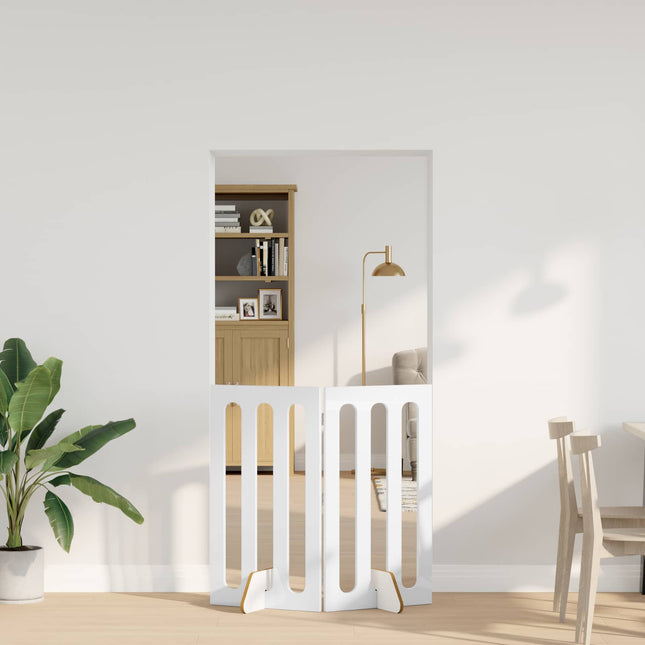 Foldbar hundegård 2 pcs Højglans Hvid 100,5 x 38 x 90 cm