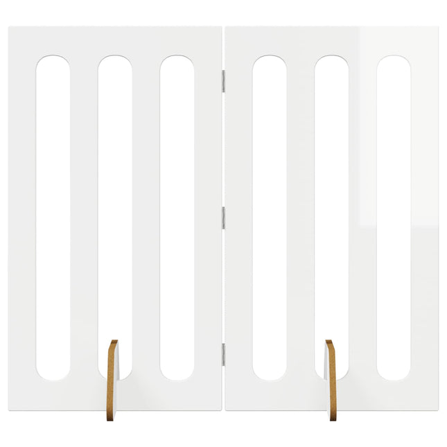 Foldbar hundegård 2 pcs Højglans Hvid 100,5 x 38 x 90 cm