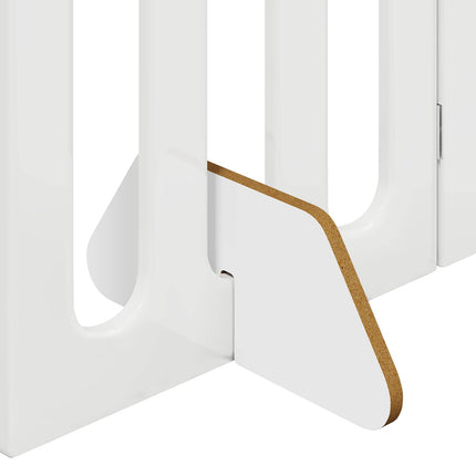 Foldbar hundegård 4 stk. Hvid højglans 201 x 38 x 90 cm