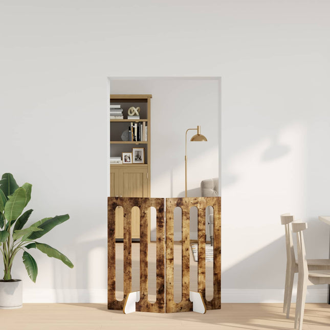 Foldbar hundegård 2 pcs Røget Eg 100,5 x 38 x 90 cm