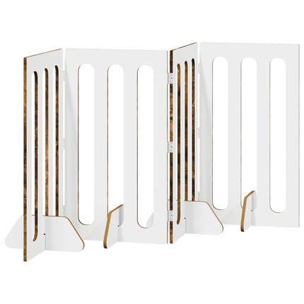 Foldbar hundegård 4 stk. Røget eg 201 x 38 x 90 cm