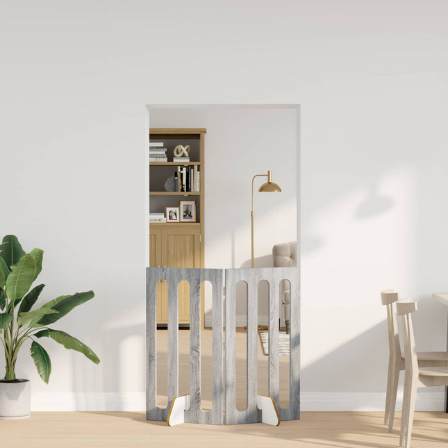 Foldbar hundegård 2 pcs Grå Sonoma 100,5 x 38 x 90 cm