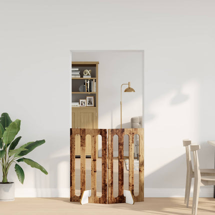 Foldbar hundegård 2 stk. Egetræ 100,5 x 38 x 90 cm