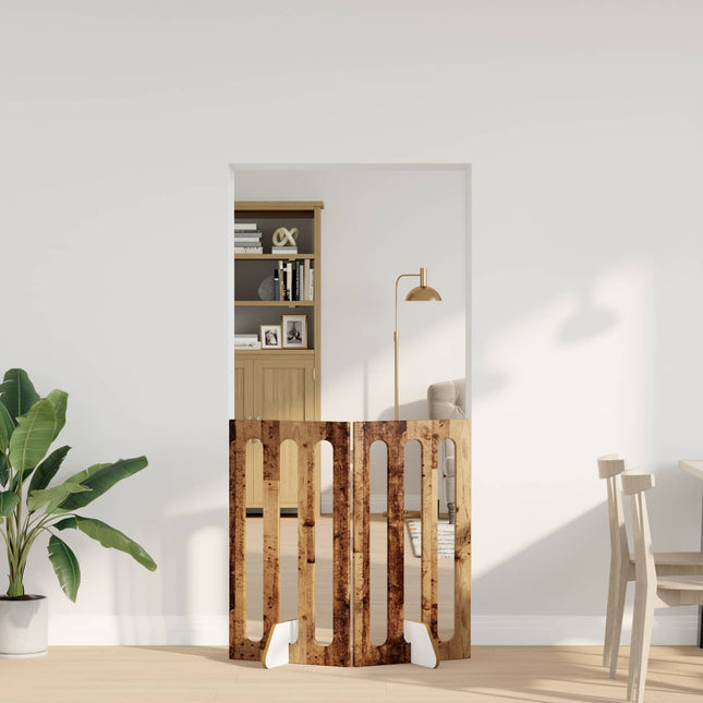 Foldbar hundegård 2 pcs Egetræ 100,5 x 38 x 90 cm