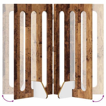 Foldbar hundegård 2 stk. Egetræ 100,5 x 38 x 90 cm