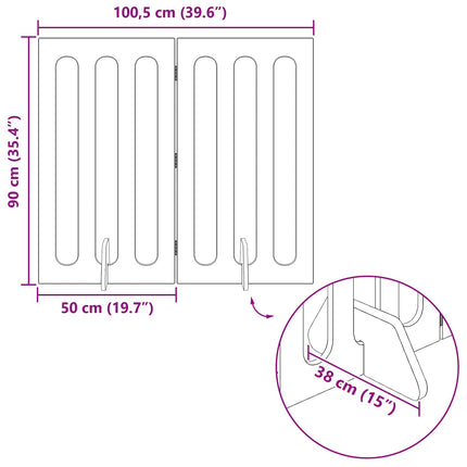 Foldbar hundegård 2 stk. Egetræ 100,5 x 38 x 90 cm