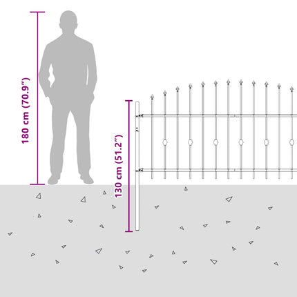 Spike Hejn ASTEN 200 x 130 cm Pulverlakeret stål Sort