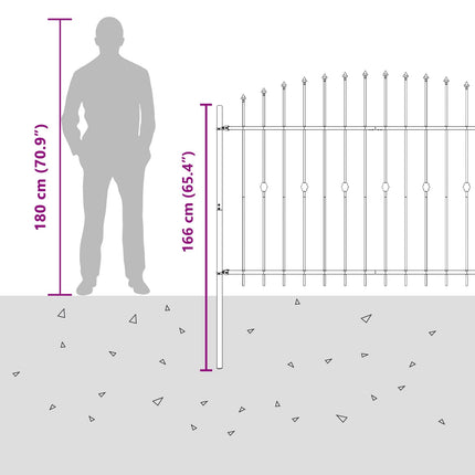Spike Hejn ASTEN 200 x 166 cm Pulverlakeret stål Sort