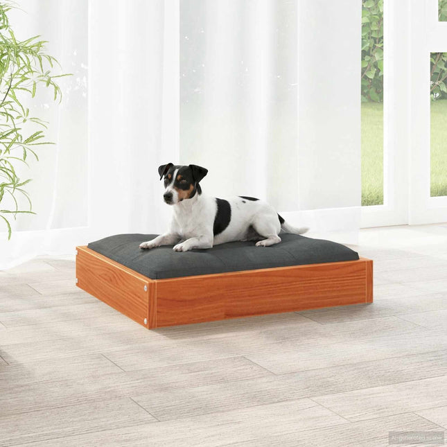 Hundeseng Voks brun 51,5 x 44 x 9 cm Massivt fyrretræ