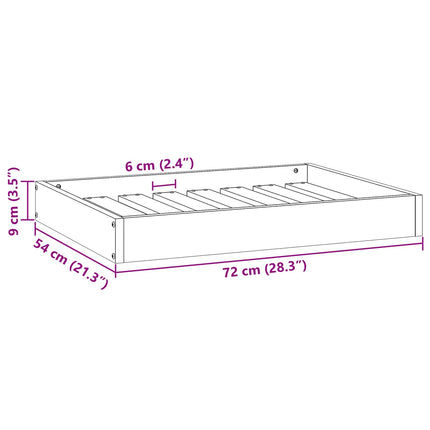 Hundeseng Voks brun 72 x 54 x 9 cm Massivt fyrretræ
