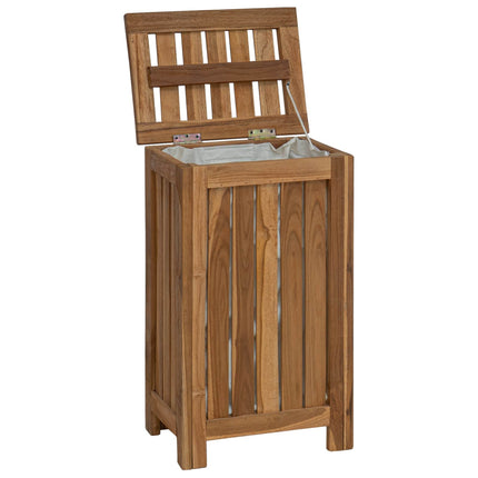 Vaskekurv Naturfarvet 35 x 25 x 60 cm Massiv Teaktræ