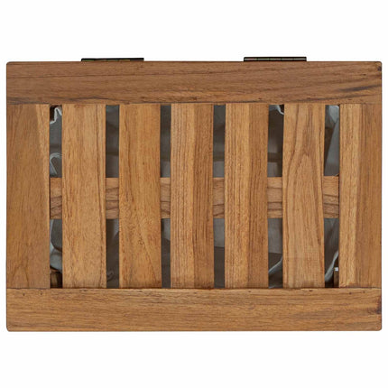 Vaskekurv Naturfarvet 35 x 25 x 60 cm Massiv Teaktræ