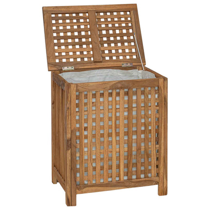 Vaskekurv Naturfarvet 50 x 35 x 60 cm Massiv Teaktræ