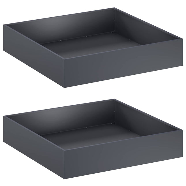 Have Blomsterkrukke 2 stk. Antracit 100 x 100 x 20 cm